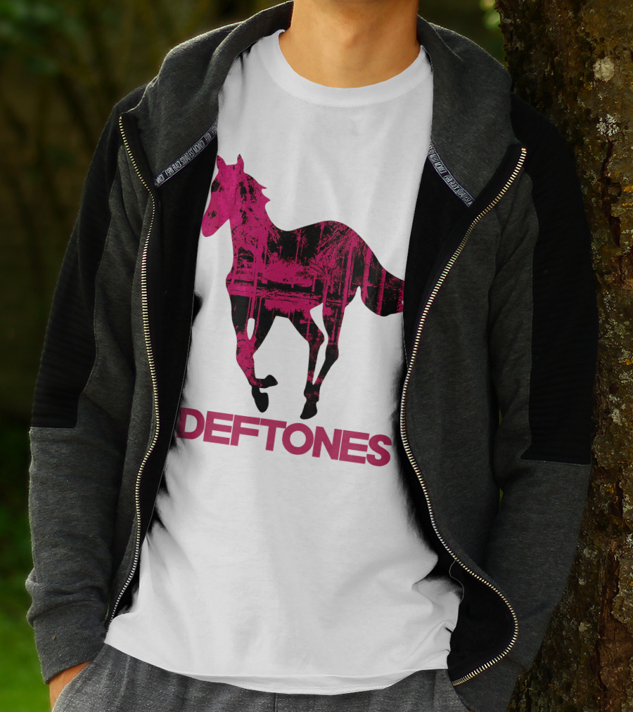 Deftones Pink Horse Motif T-Shirt