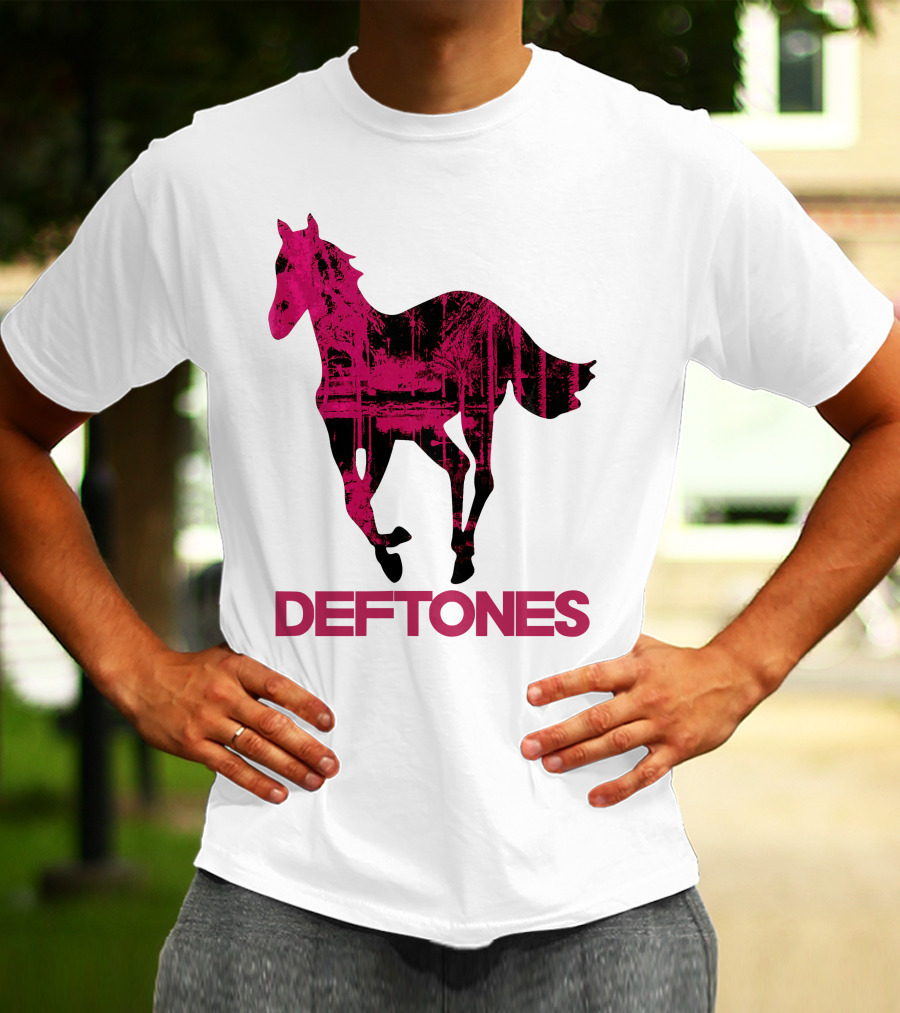 Deftones Pink Horse Motif T-Shirt