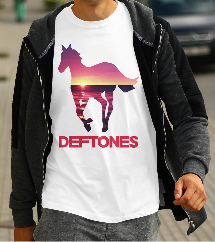 Deftones Sunset Horse Silhouette Ocean Scene T-Shirt