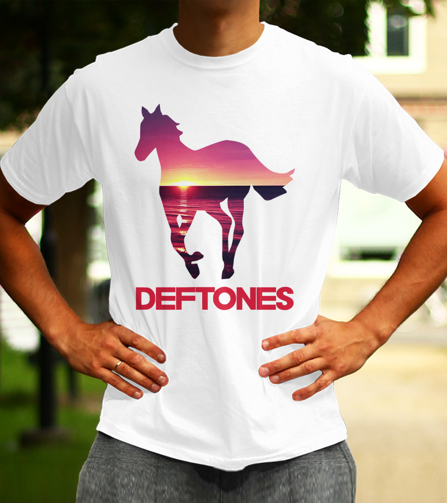 Deftones Sunset Horse Silhouette Ocean Scene T-Shirt