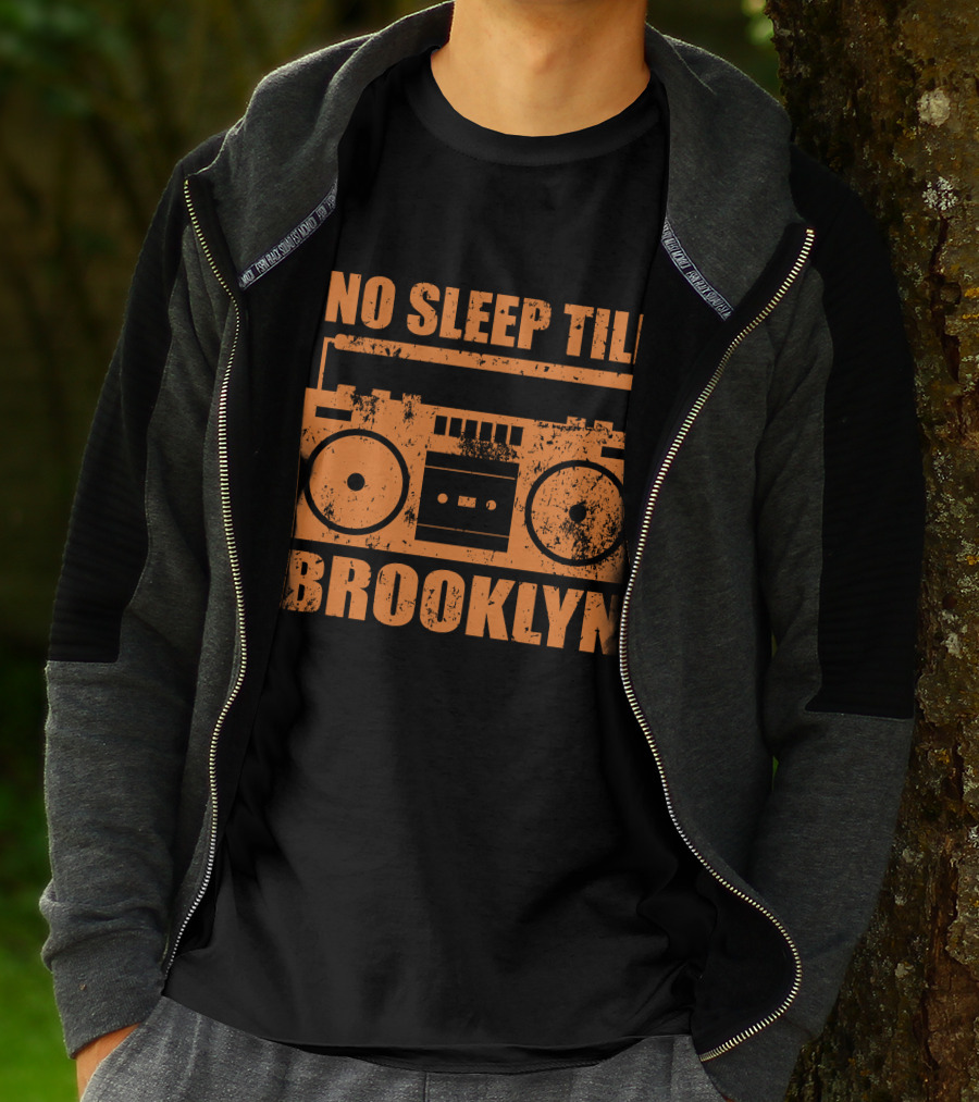 No Sleep Till Brooklyn Vintage Boombox T-Shirt