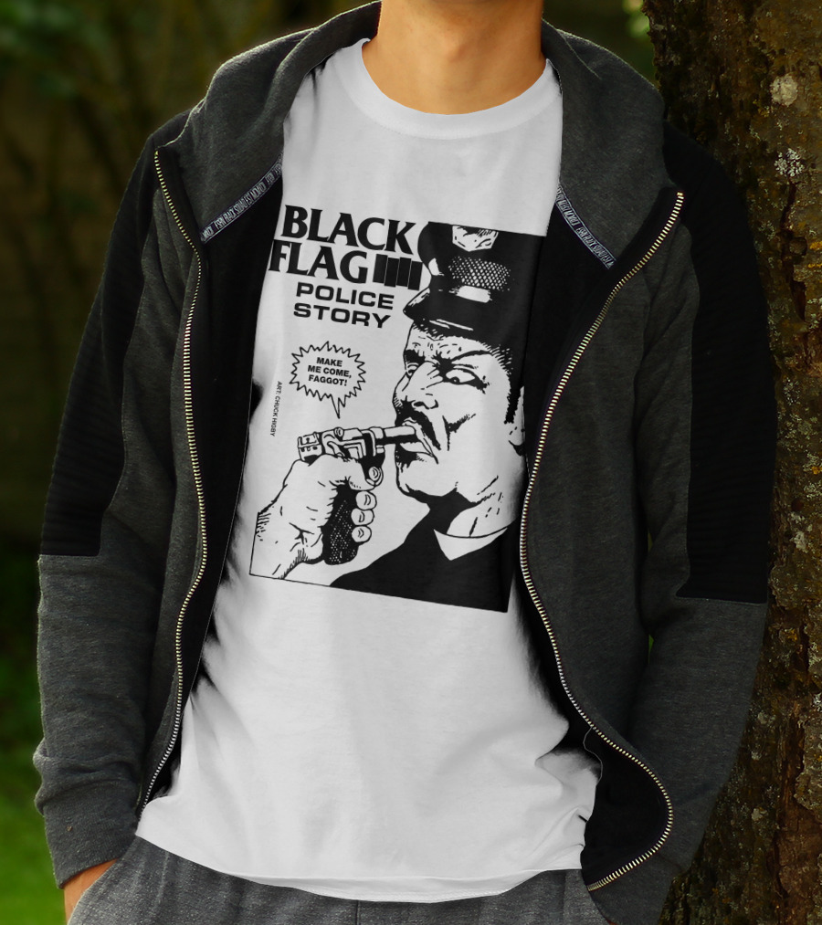 Black Flag Police Story Make Me Come T-Shirt