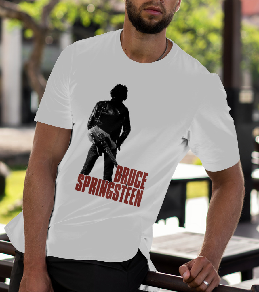 Bruce Springsteen Iconic Silhouette With Guitar T-Shirt