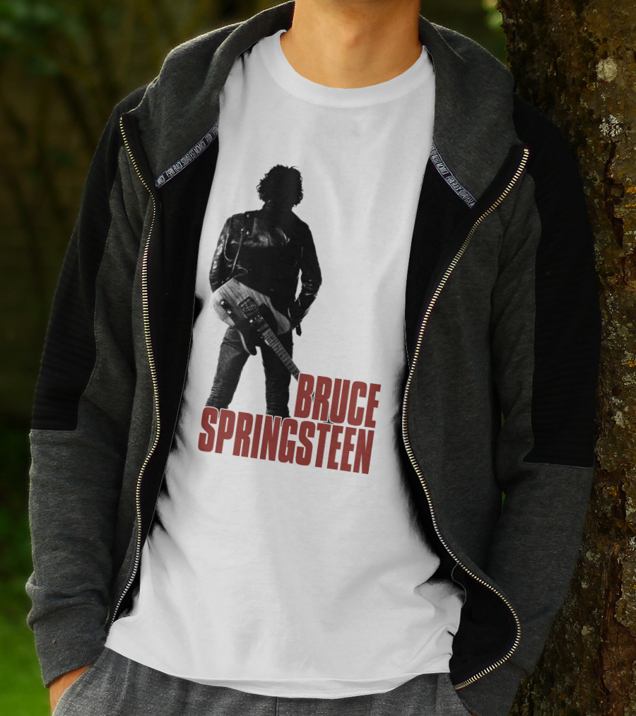 Bruce Springsteen Iconic Silhouette With Guitar T-Shirt