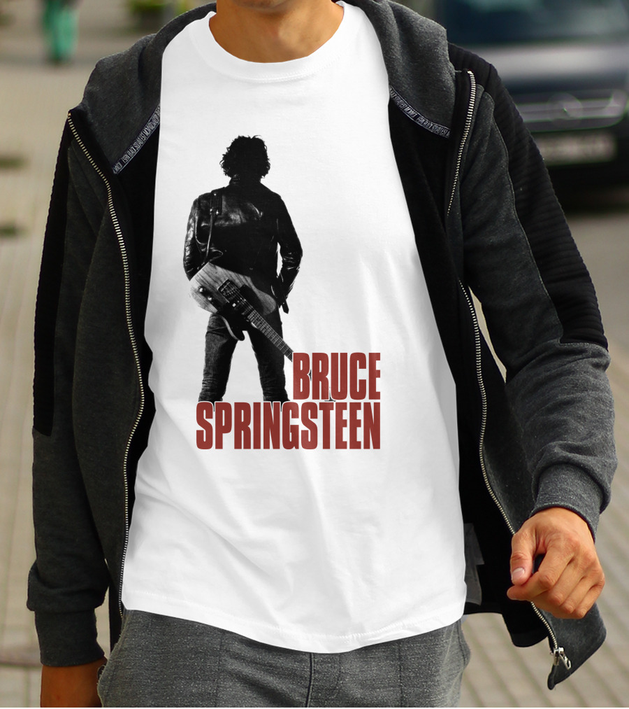 Bruce Springsteen Iconic Silhouette With Guitar T-Shirt