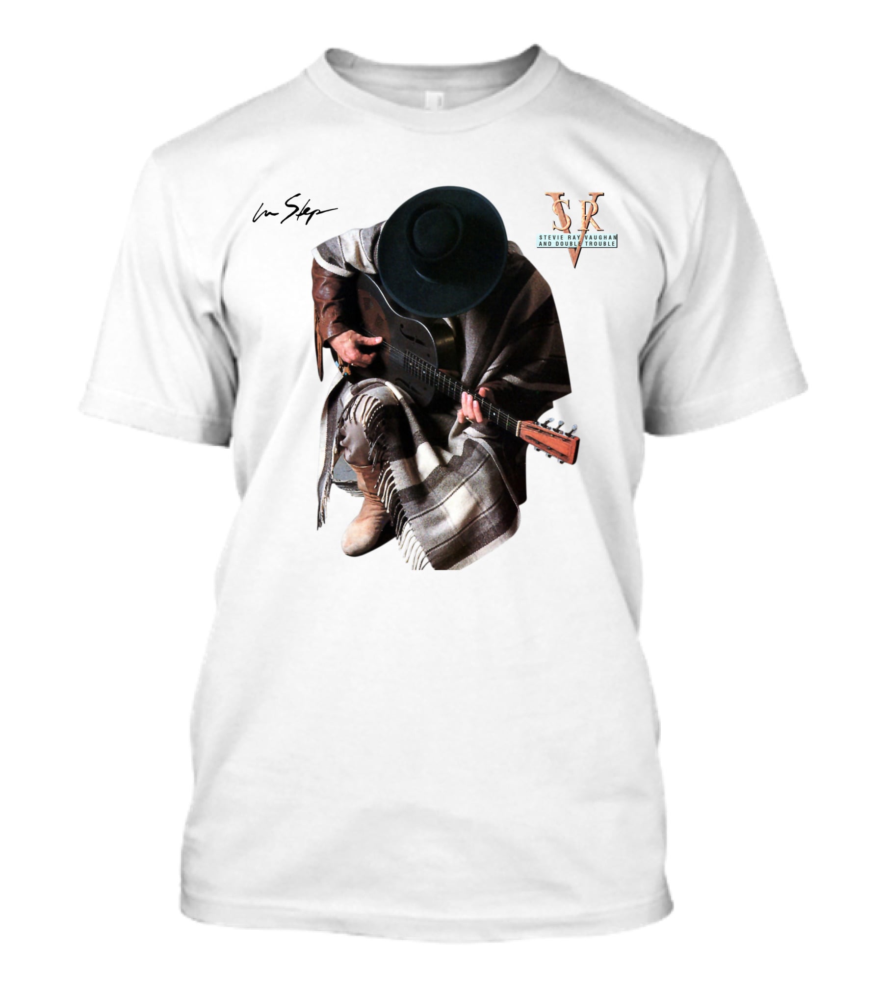Stevie Ray Vaughan In Step Srv Texas Blues Guitarist T-Shirt