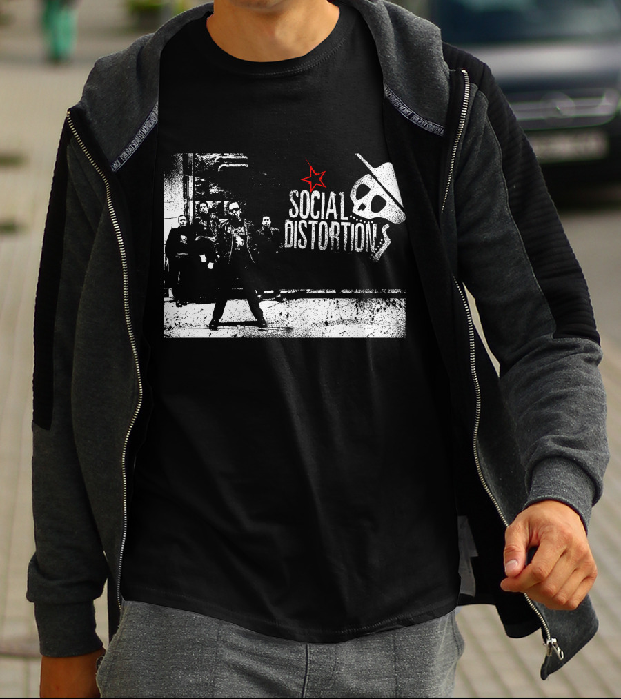 Social Distortions Skull Star Cowboy Hat Rebel Group T-Shirt