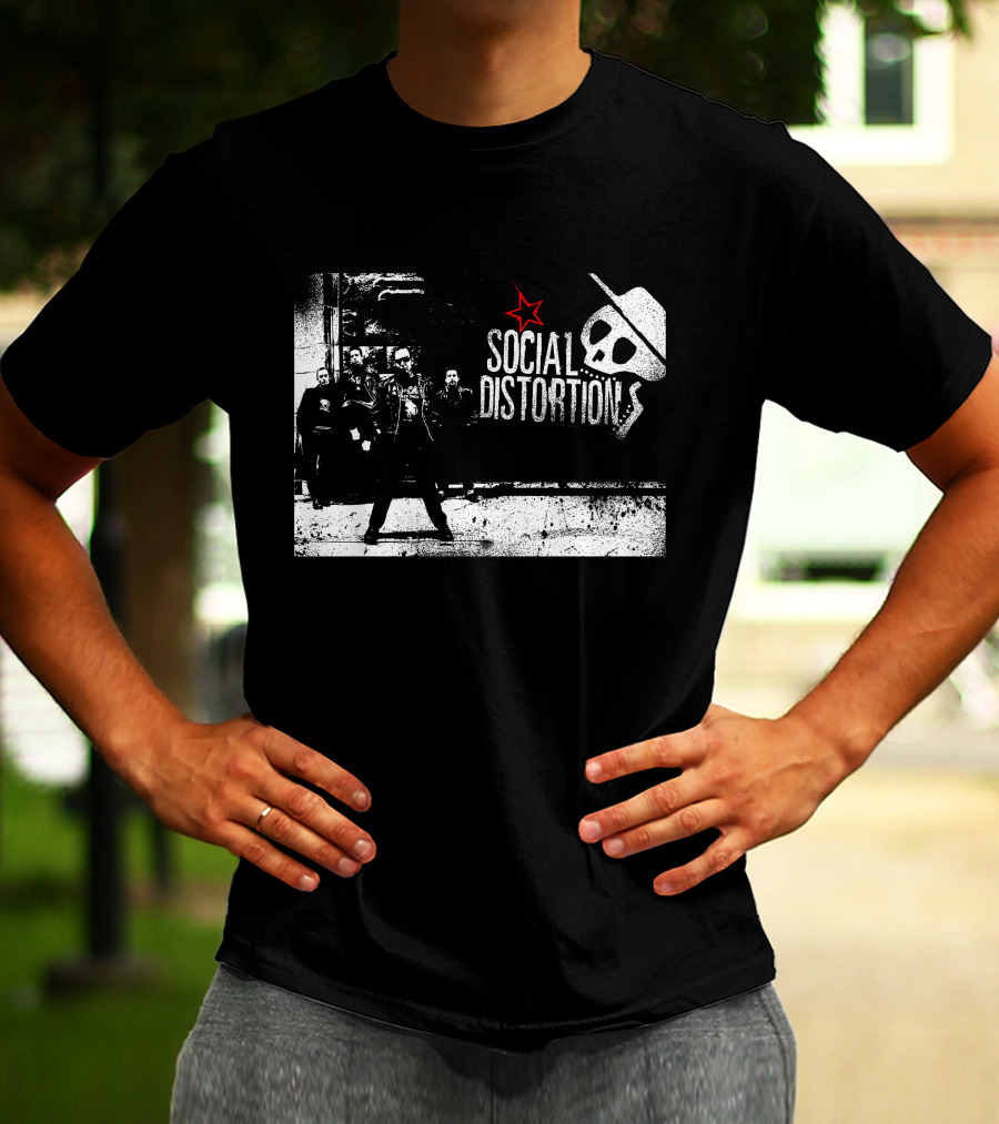 Social Distortions Skull Star Cowboy Hat Rebel Group T-Shirt