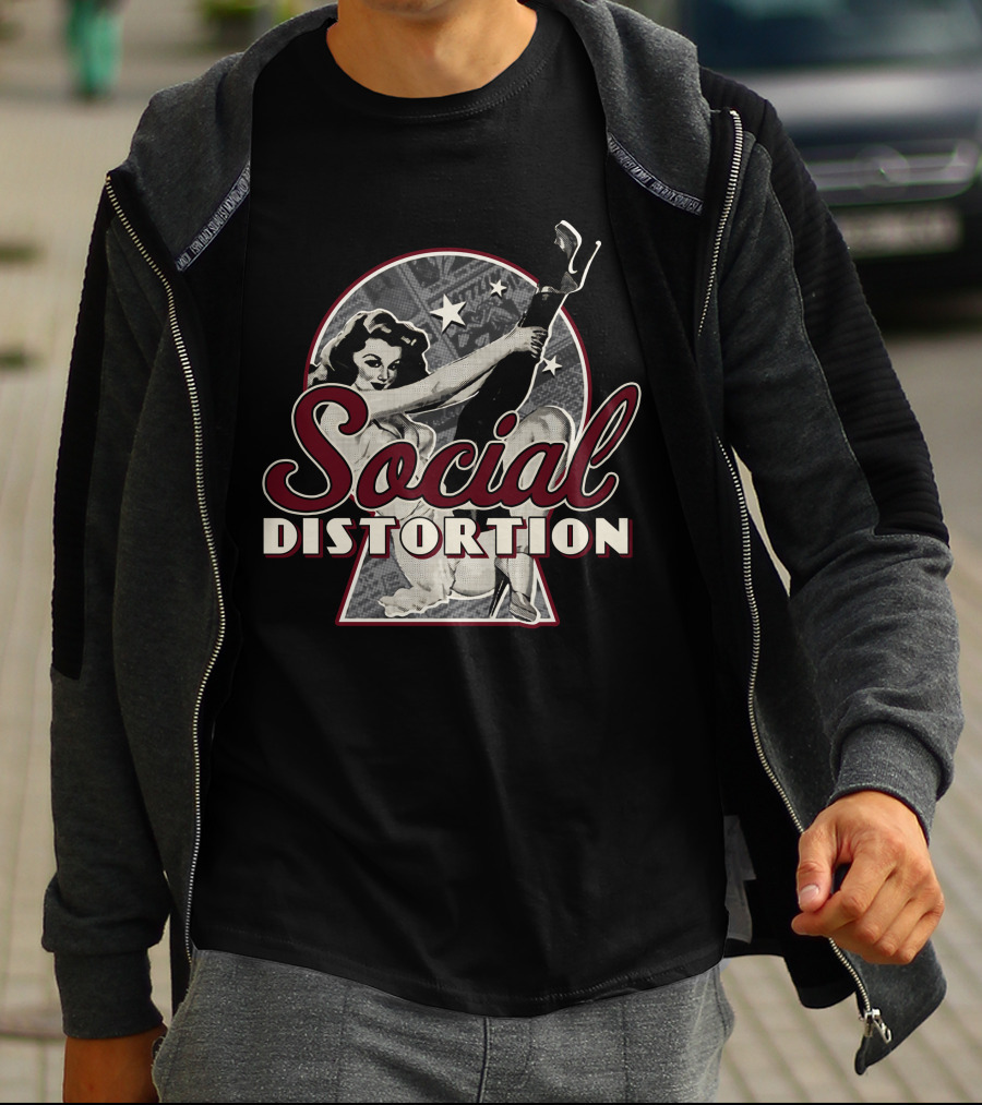 Social Distortion Retro Pin-Up Girl Art T-Shirt