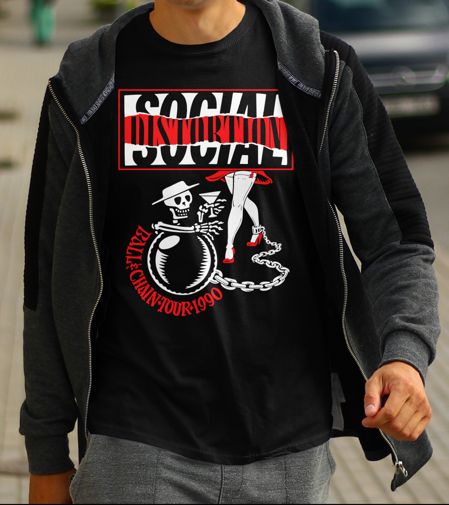 Social Distortion Ball & Chain Tour 1990 T-Shirt