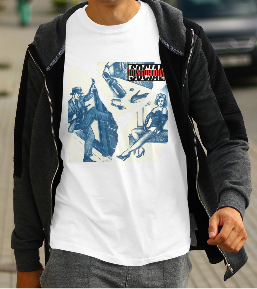 Social Distortion Retro Noir Collage With Gangster And Femme Fatale T-Shirt