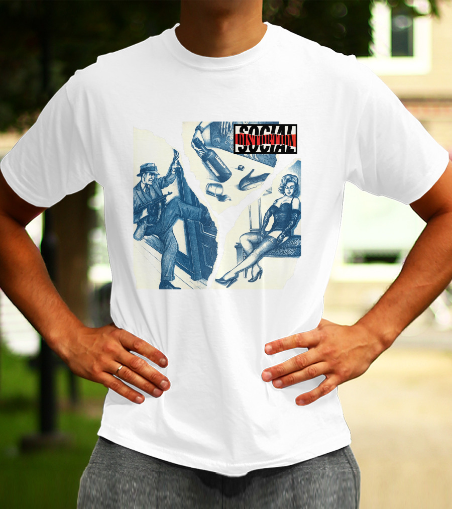 Social Distortion Retro Noir Collage With Gangster And Femme Fatale T-Shirt