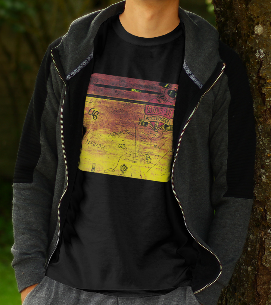 School's Out Alice Cooper Wooden Desk T-Shirt