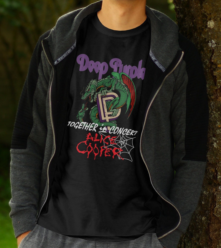Deep Purple Alice Cooper Together In Concert Dragon T-Shirt