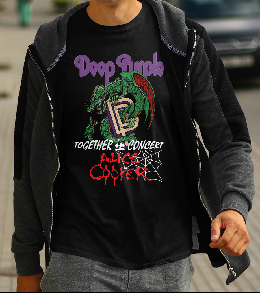 Deep Purple Alice Cooper Together In Concert Dragon T-Shirt