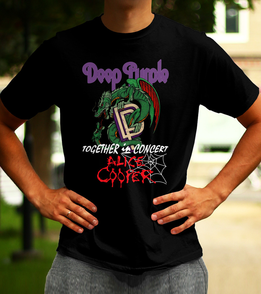 Deep Purple Alice Cooper Together In Concert Dragon T-Shirt