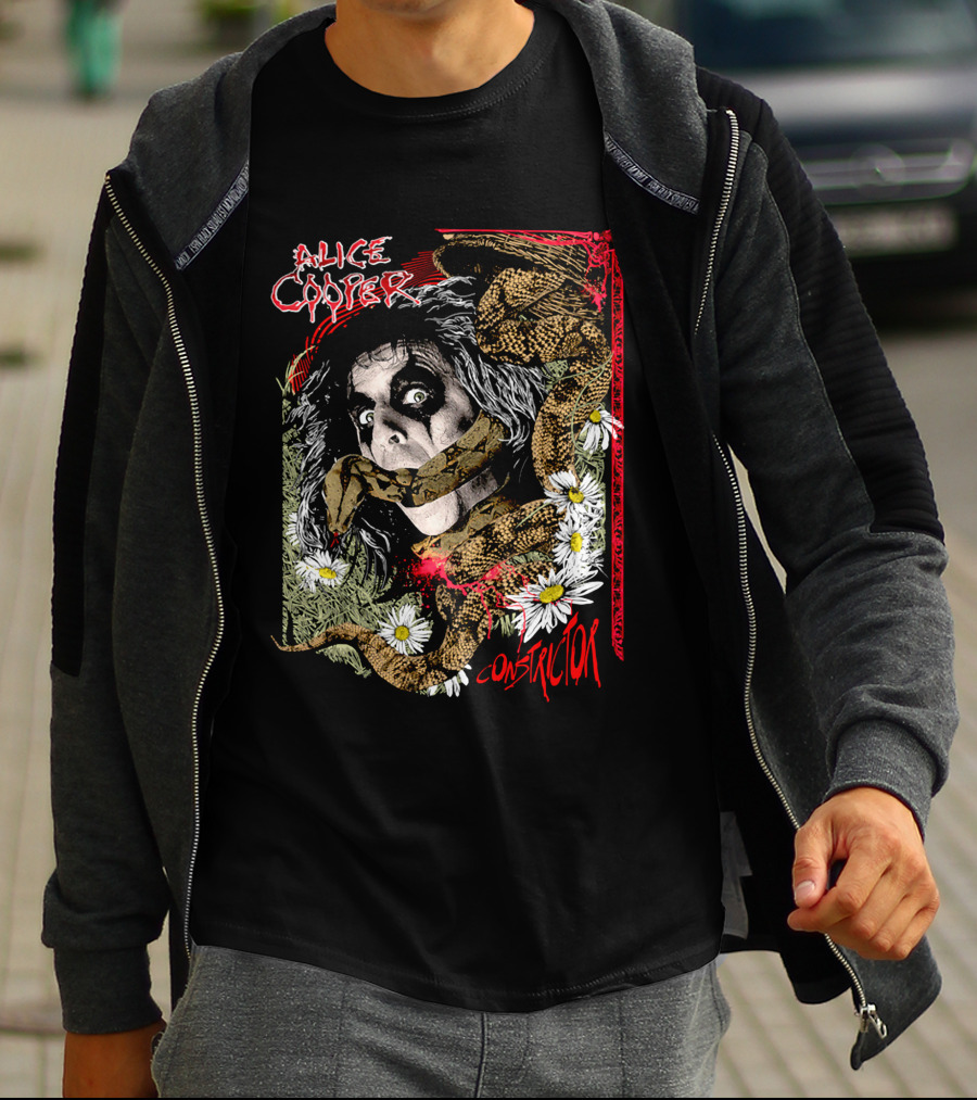 Alice Cooper Constrictor Snake And Daisies T-Shirt