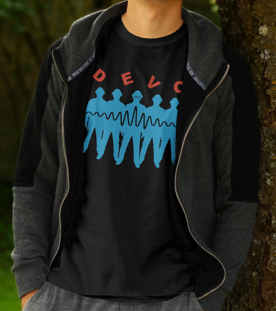 Devo Band Silhouette And Waveform T-Shirt