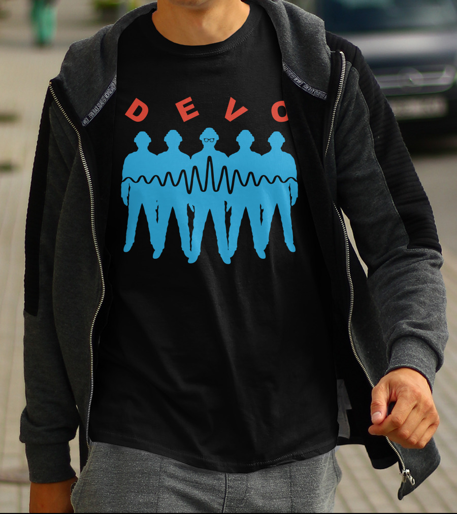 Devo Band Silhouette And Waveform T-Shirt