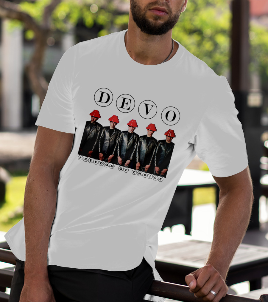 Devo Freedom Of Choice Red Energy Dome Hat Band Members T-Shirt