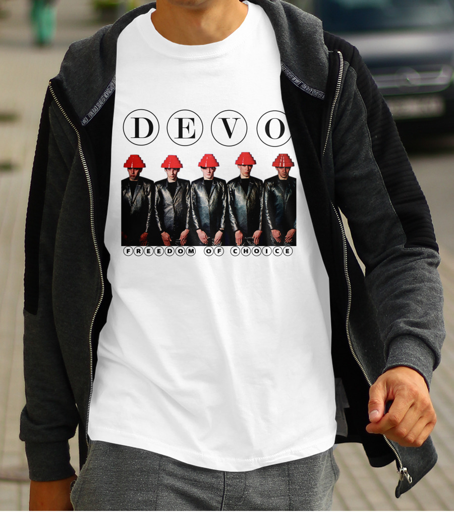 Devo Freedom Of Choice Red Energy Dome Hat Band Members T-Shirt