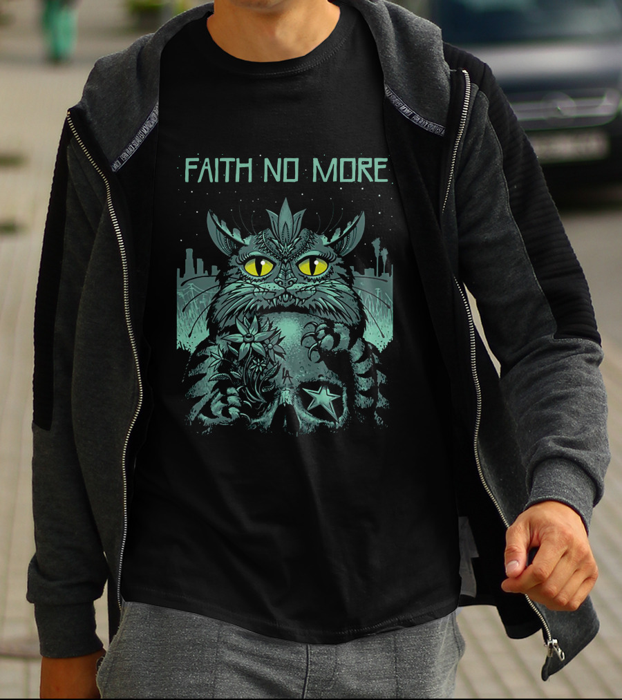 Faith No More Cat Fantasy Urban Night Scene T-Shirt