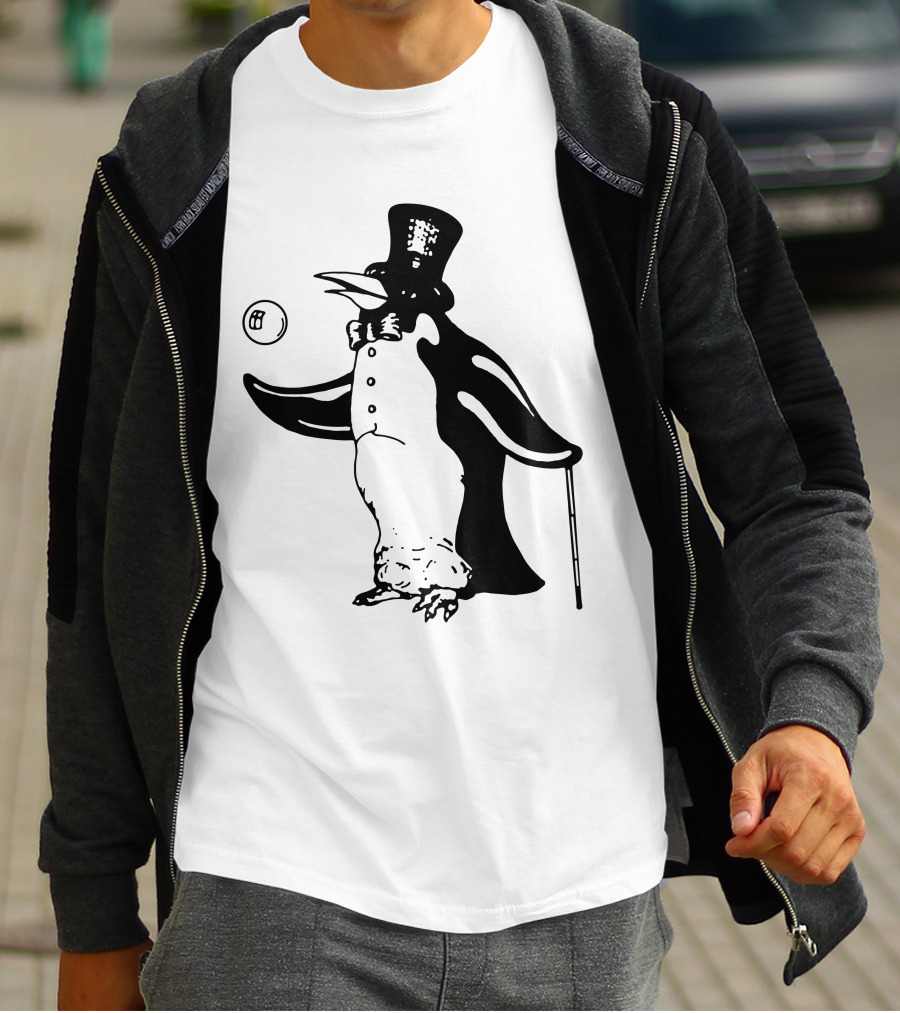 Penguin With Top Hat And Cane Flm T-Shirt