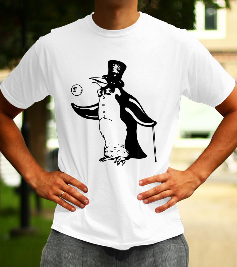 Penguin With Top Hat And Cane Flm T-Shirt