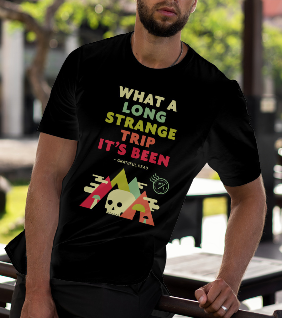 What A Long Strange Trip It's Been Grateful Dead Mountains And Skull T-Shirt
