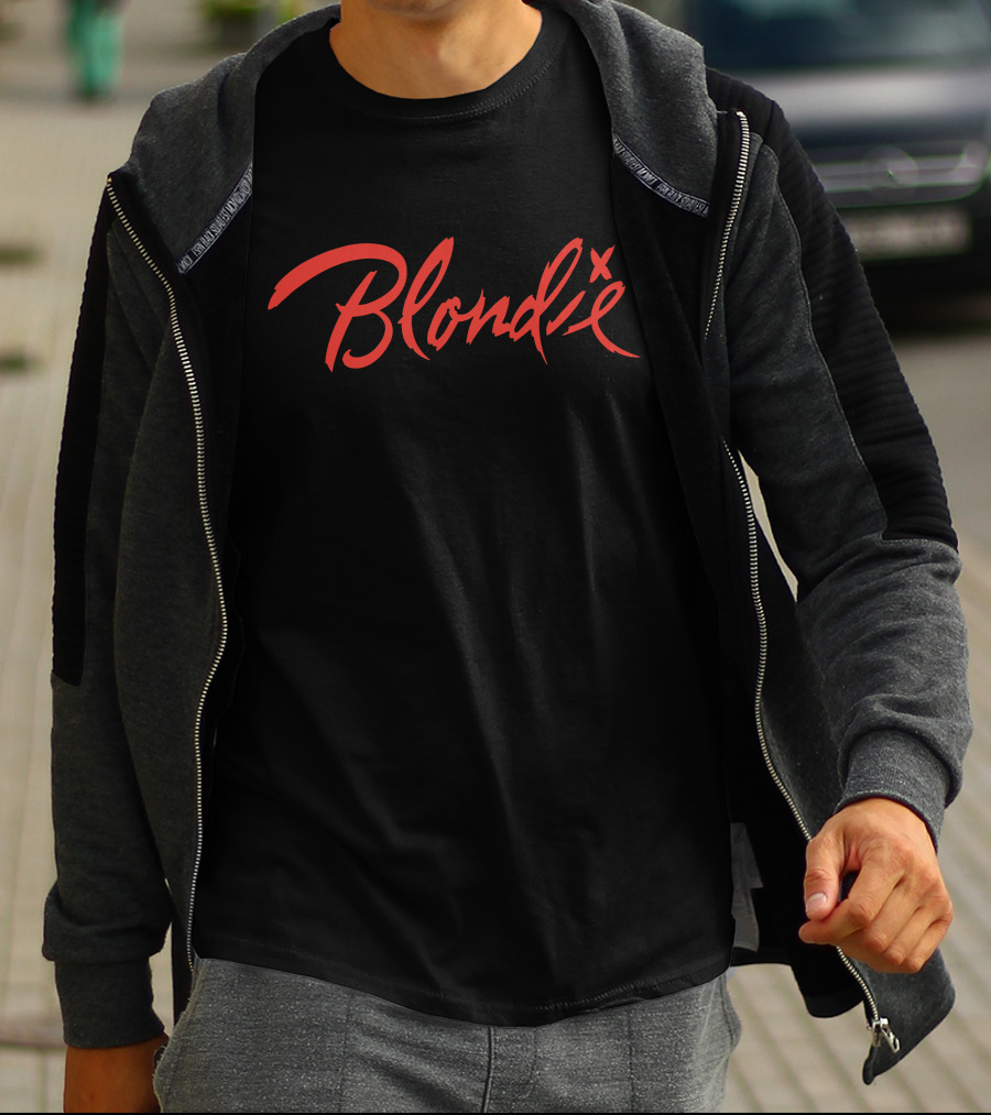 Blondie Red Script Logo Bld T-Shirt