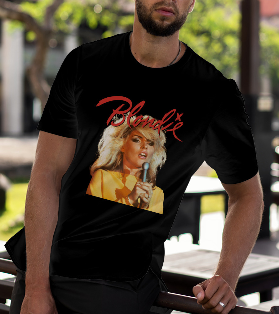 Blondie Vintage Style Concert Photo With Bold Name T-Shirt