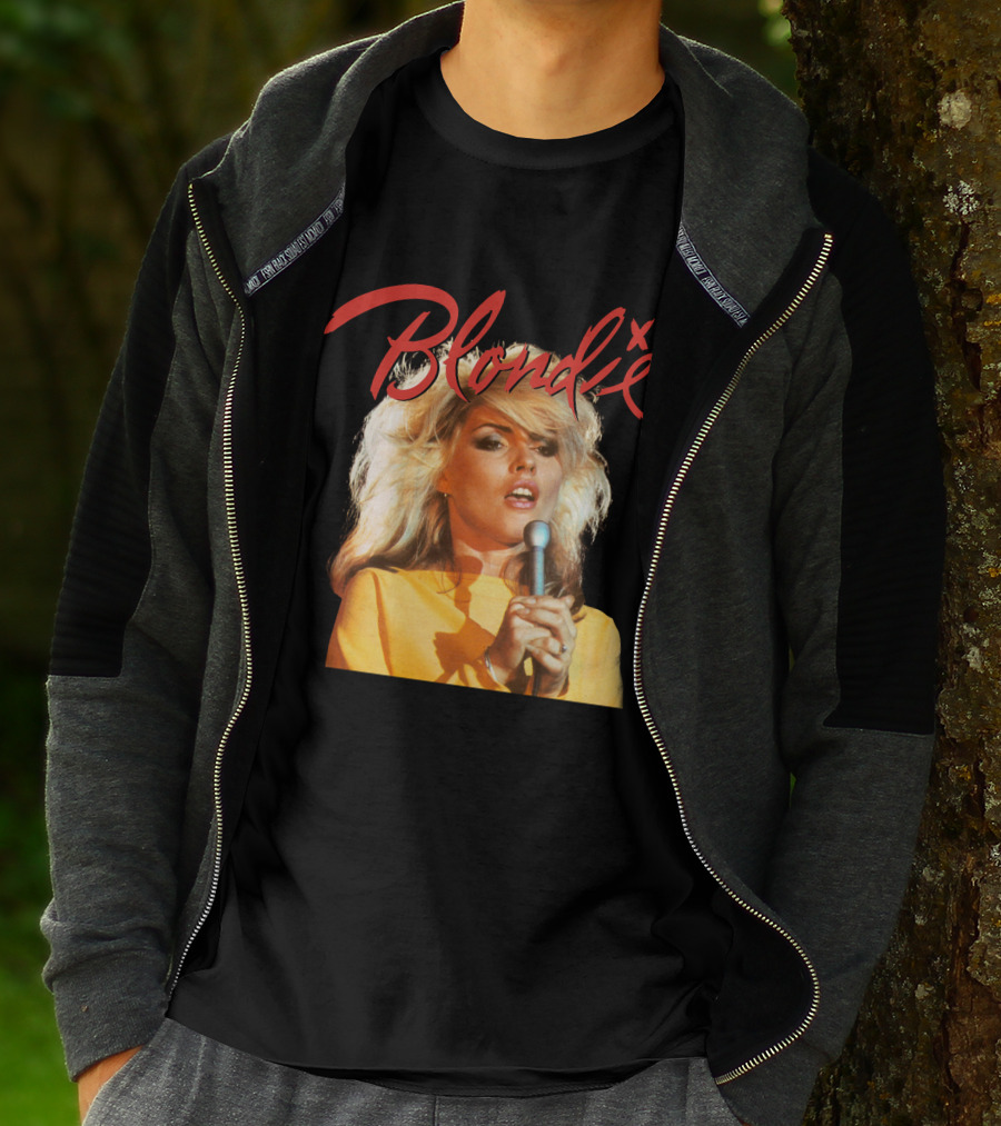Blondie Vintage Style Concert Photo With Bold Name T-Shirt