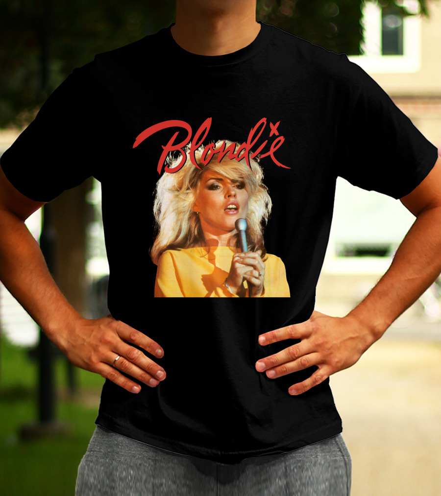 Blondie Vintage Style Concert Photo With Bold Name T-Shirt