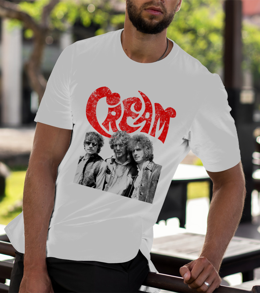 Cream Band Vintage Photo With Red T-Shirt