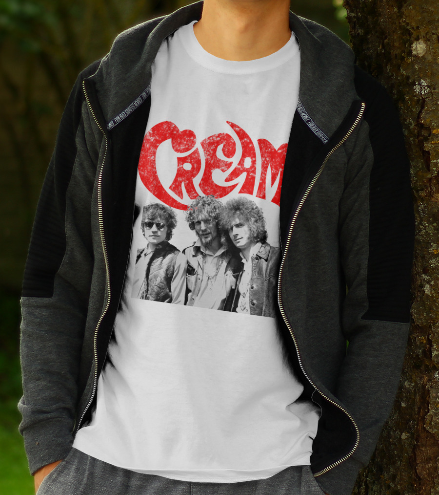 Cream Band Vintage Photo With Red T-Shirt