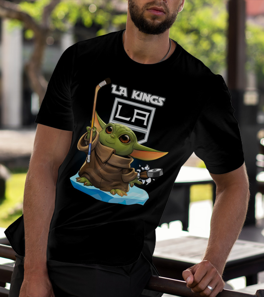 LA Kings Baby Yoda Hockey Puck T-Shirt