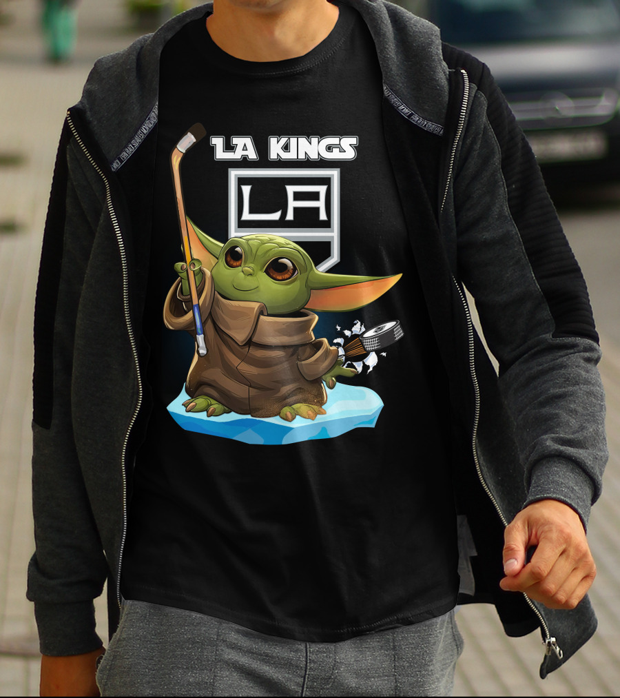 LA Kings Baby Yoda Hockey Puck T-Shirt