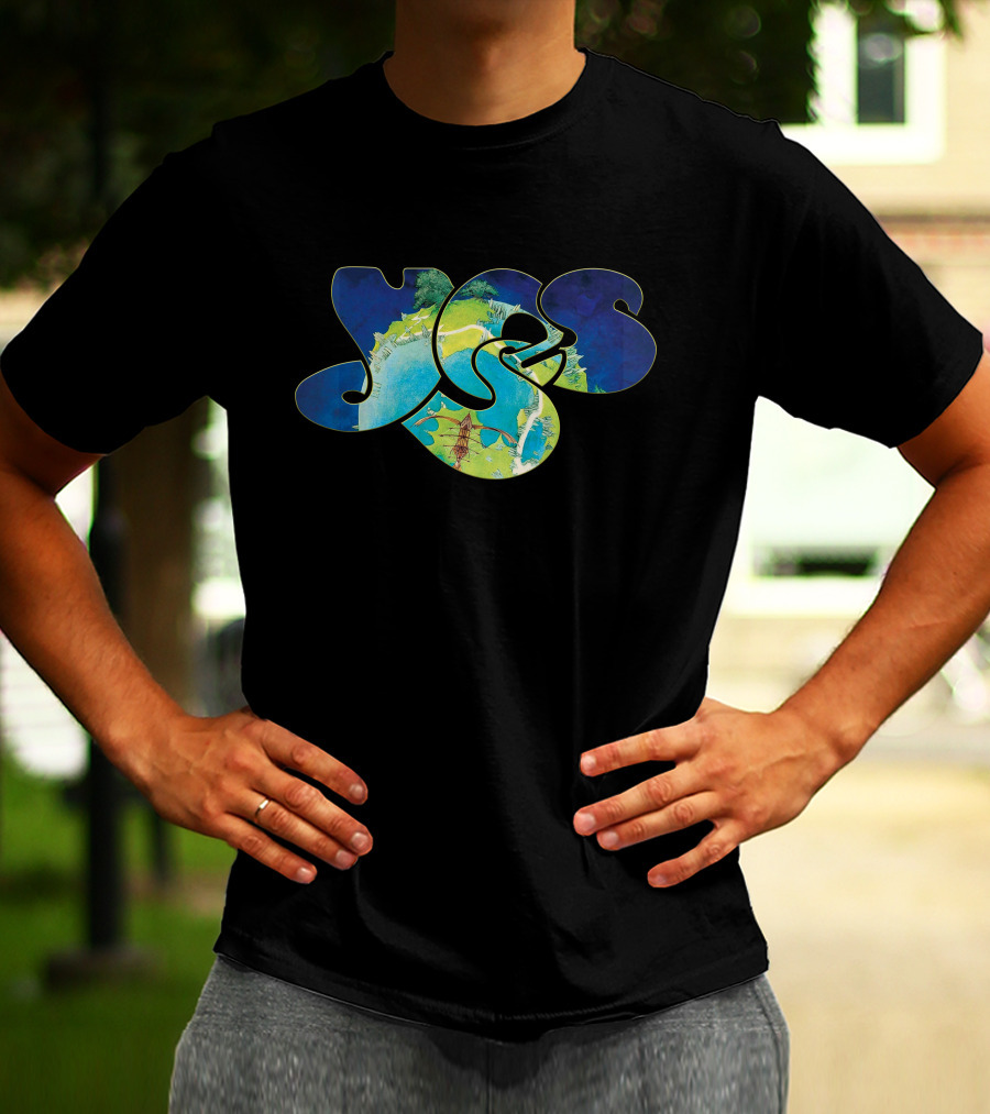 Yes Classic Logo With Earth And Ocean Motif T-Shirt
