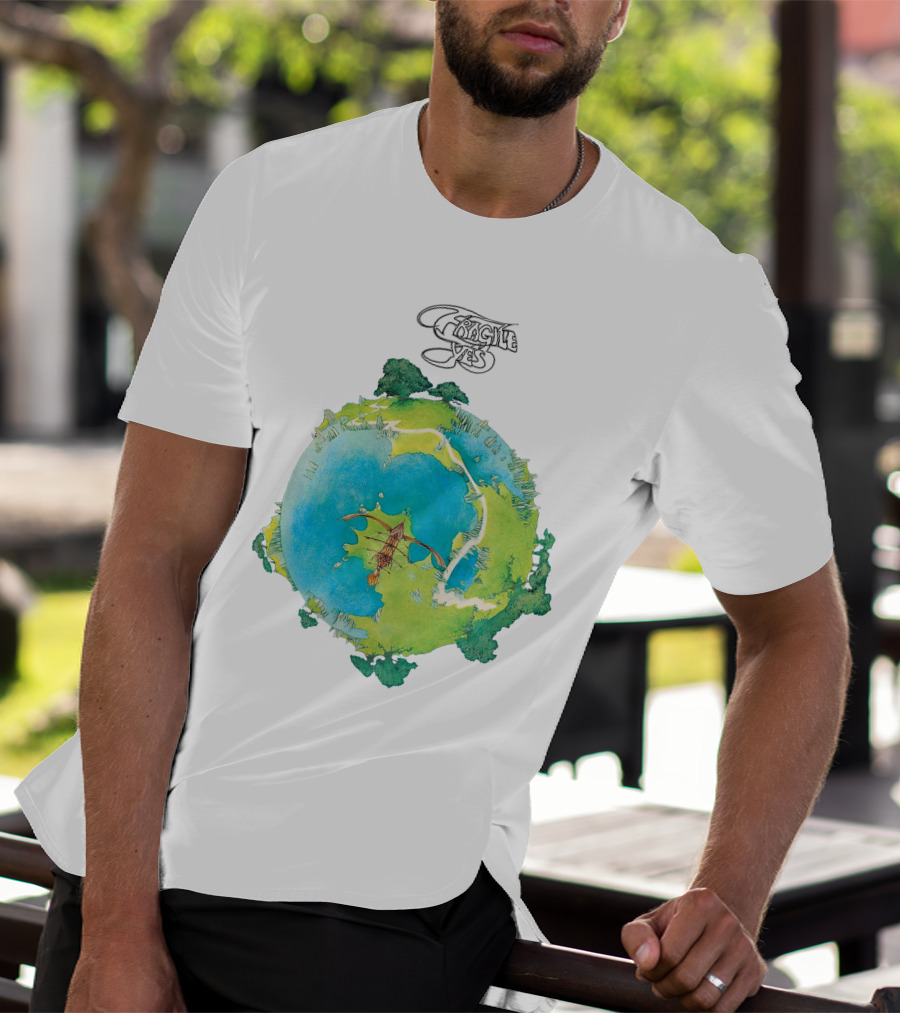 Yes Fragile Artwork Round Earth Concept T-Shirt