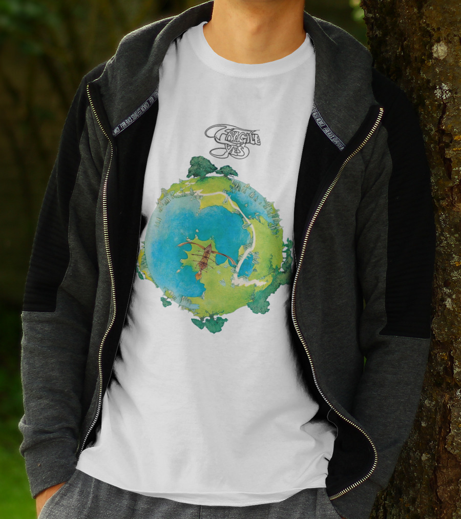Yes Fragile Artwork Round Earth Concept T-Shirt