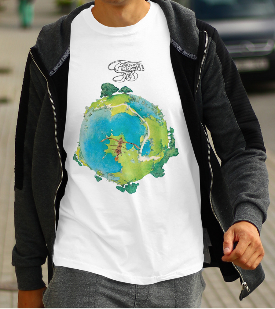 Yes Fragile Artwork Round Earth Concept T-Shirt