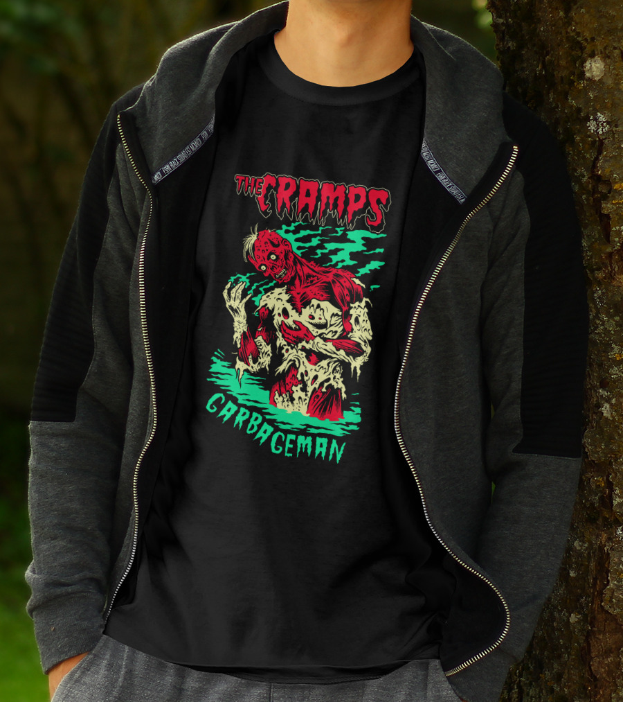 The Cramps Garbageman Zombie Monster Horror Art T-Shirt
