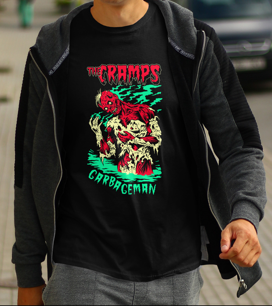 The Cramps Garbageman Zombie Monster Horror Art T-Shirt