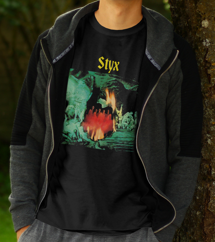 Styx Gothic Fantasy Art With Fire And Figures T-Shirt