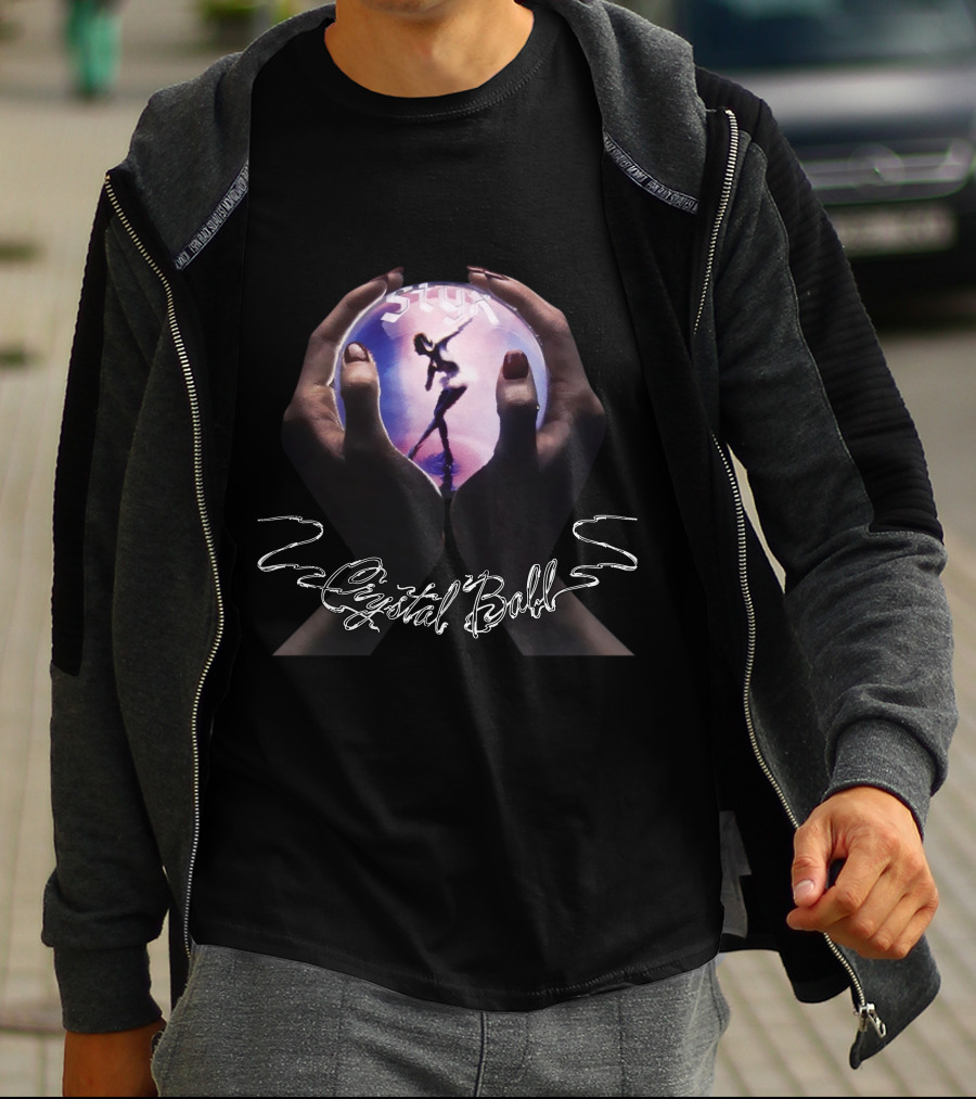 Styx Crystal Ball Silhouette Hands T-Shirt