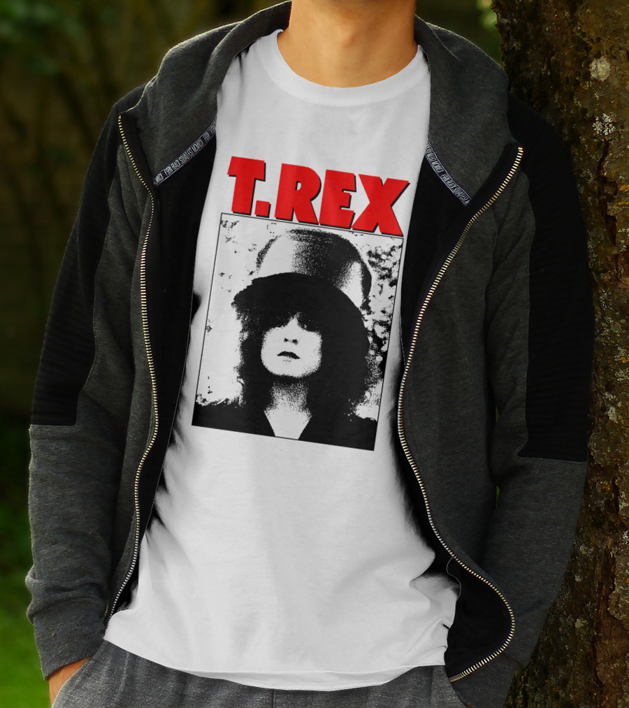 T. Rex Iconic Red Text With Black And White T-Shirt