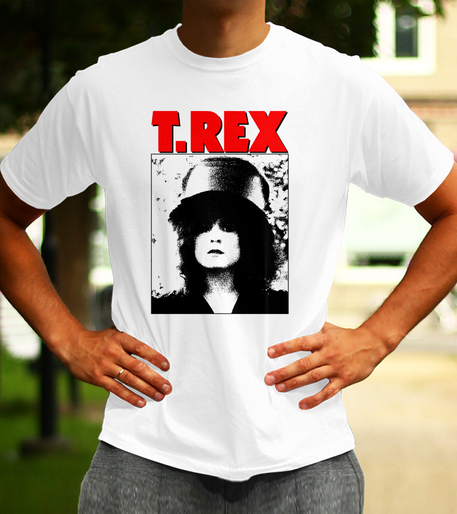 T. Rex Iconic Red Text With Black And White T-Shirt