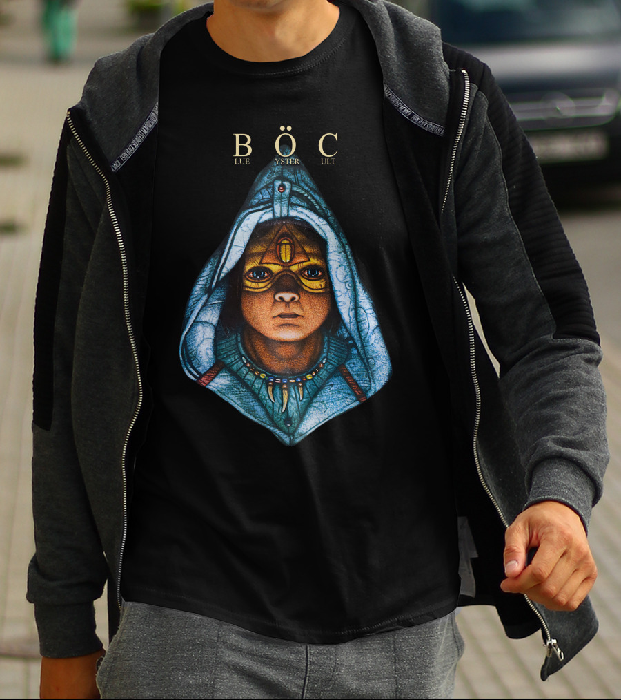 Böc Blue Öyster Cult Hooded Figure Art T-Shirt