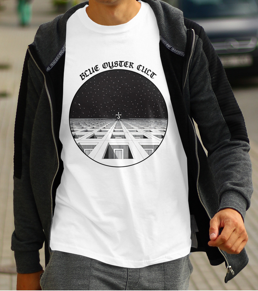 Blue Oyster Cult Celestial Symbol Starry Grid T-Shirt