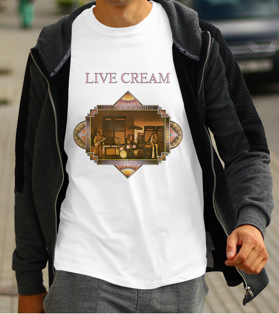 Live Cream Vintage Performance Artwork T-Shirt